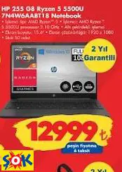 HP 255 G8 RYZEN 5 5500U 7N4W6AABT18 NOTEBOOK DİZÜSTÜ BİLGİSAYAR LAPTOP HP 255 G8 RYZEN 5 5500U 7N4W6AABT18 NOTEBOOK DİZÜSTÜ BİLGİSAYAR LAPTOP